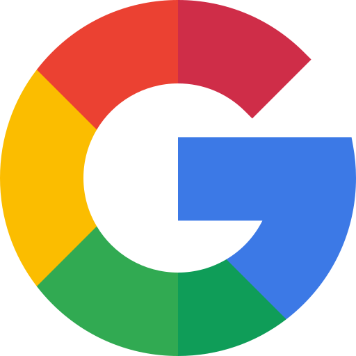 The google logo is a rainbow colored circle with the letter g in the middle.