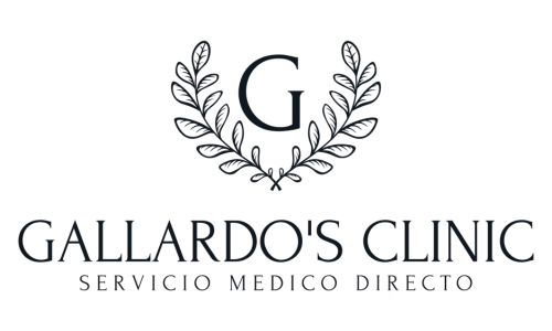 Gallardo&rsquo;s Clinic logo with a laurel wreath and the text &ldquo;Servicio M&eacute;dico Directo&rdquo;