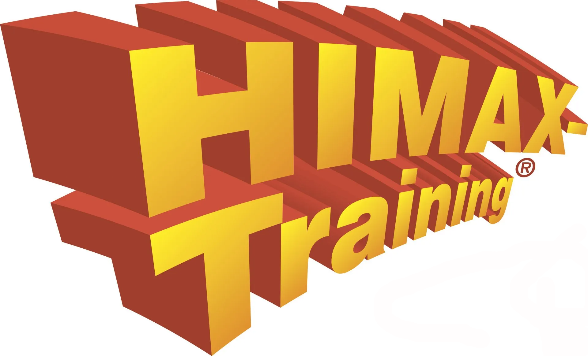 A red and yellow logo for himax training