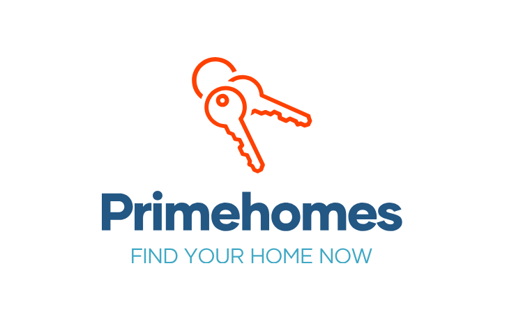 Primehomes logo with orange keys and blue tagline “Find Your Home Now”