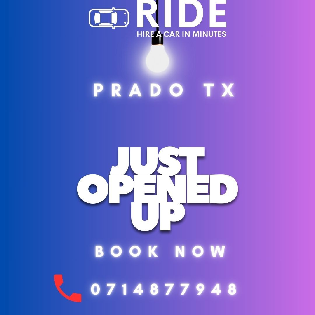 Blue ad for RIDE in Prado, TX saying “Just Opened Up,” “Book Now,” with phone number.