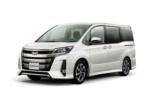 Silver minivan on a white background, front-left view