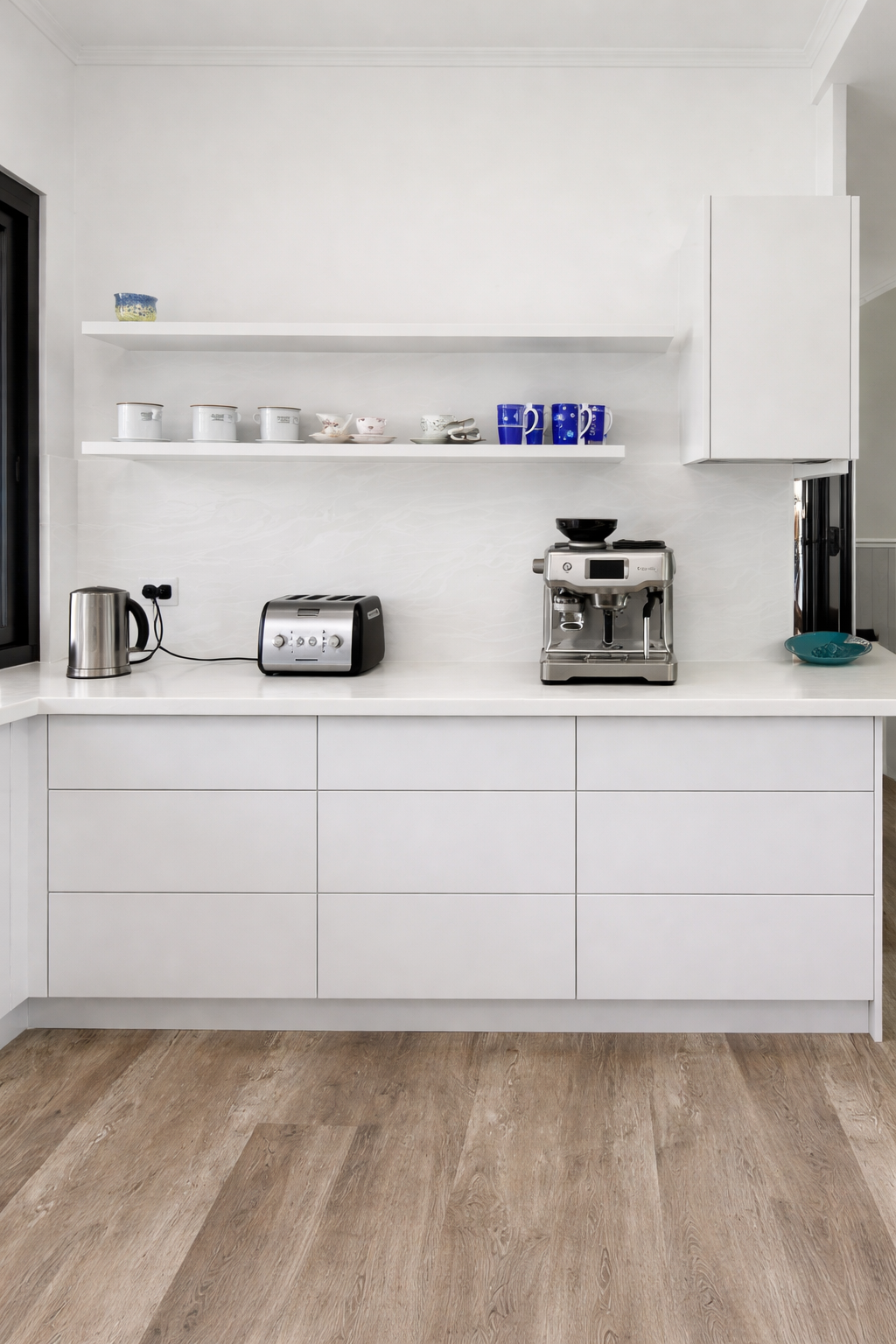 Wooden Cabinet with Four Drawers and A Side Panel — Paul Tagget Kitchens In Goonellabah, NSW