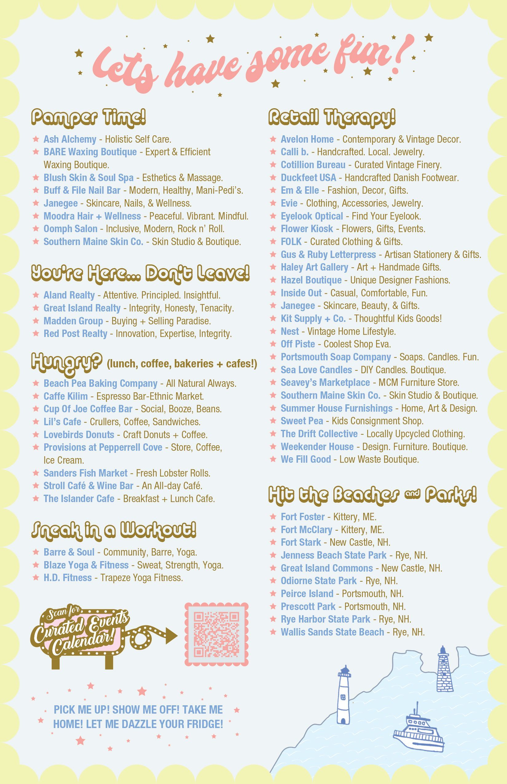 A pale yellow event menu titled 
