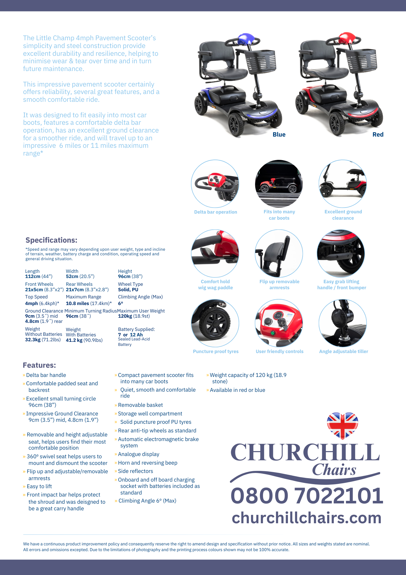 It is a brochure for a mobility scooter.