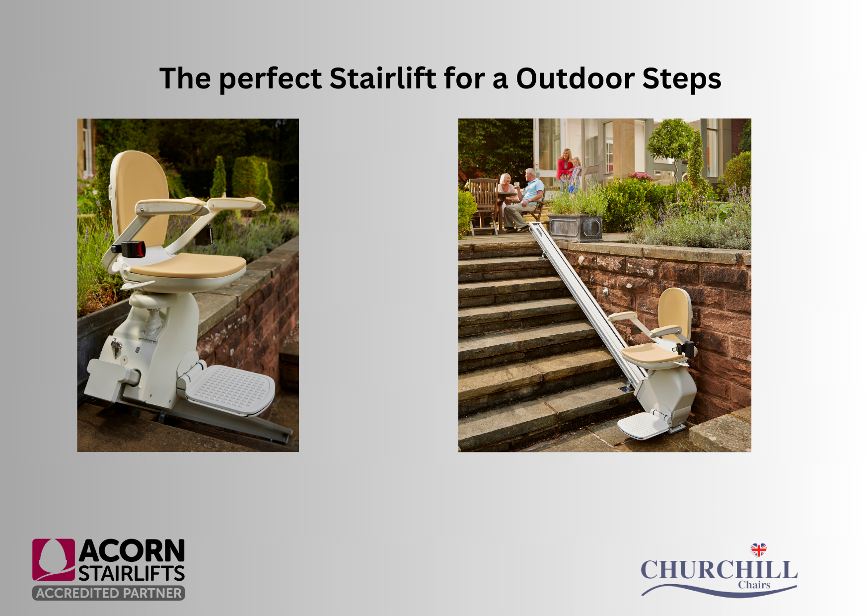 A picture of a stairlift for outdoor steps