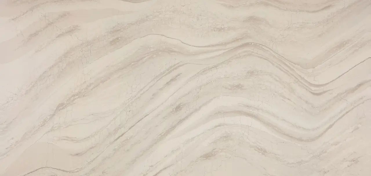 Beige marble with wavy, darker streaks.