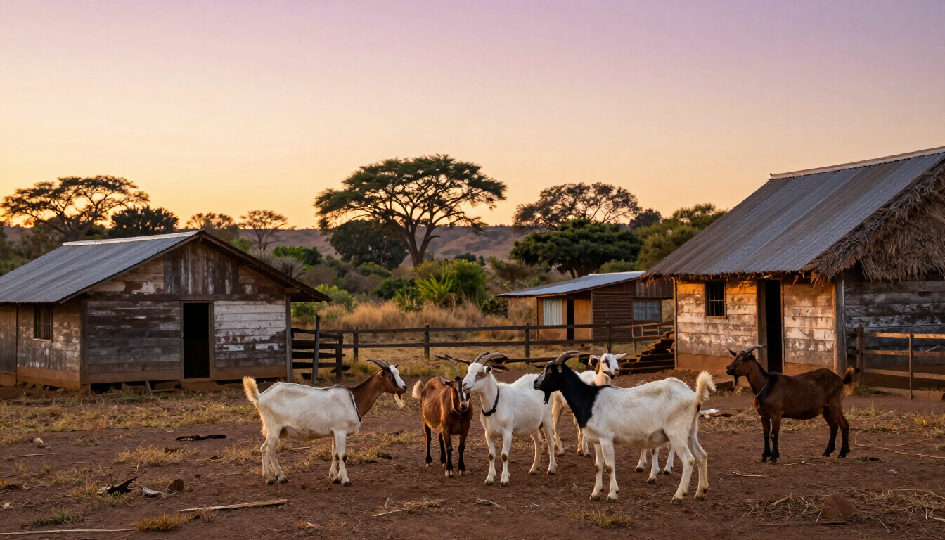 Authentic Victoria Falls farm stay with friendly goats and rustic scenery.