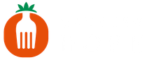 Growing Hope A tomato with a fork in the middle of it.