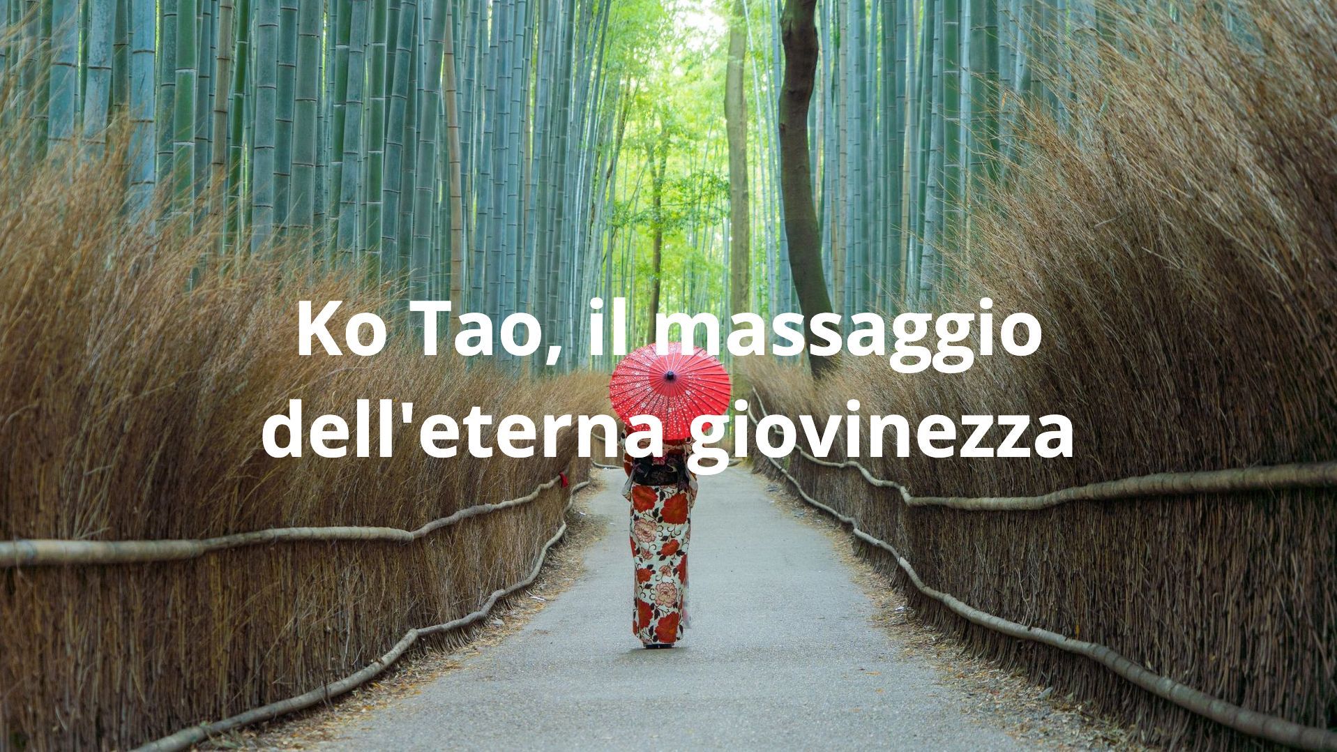 Una donna in kimono cammina lungo un sentiero tenendo in mano un ombrello.