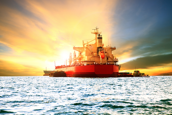Picture of a cargo ship on the water 