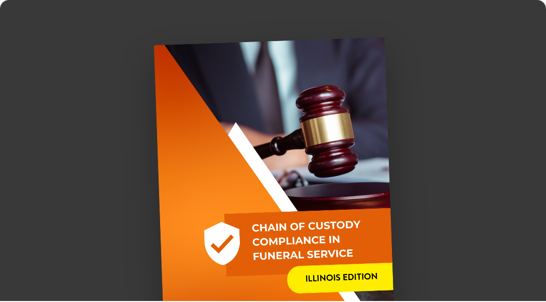 Orange legal poster with a gavel and shield icon, promoting confidential compliance reporting.