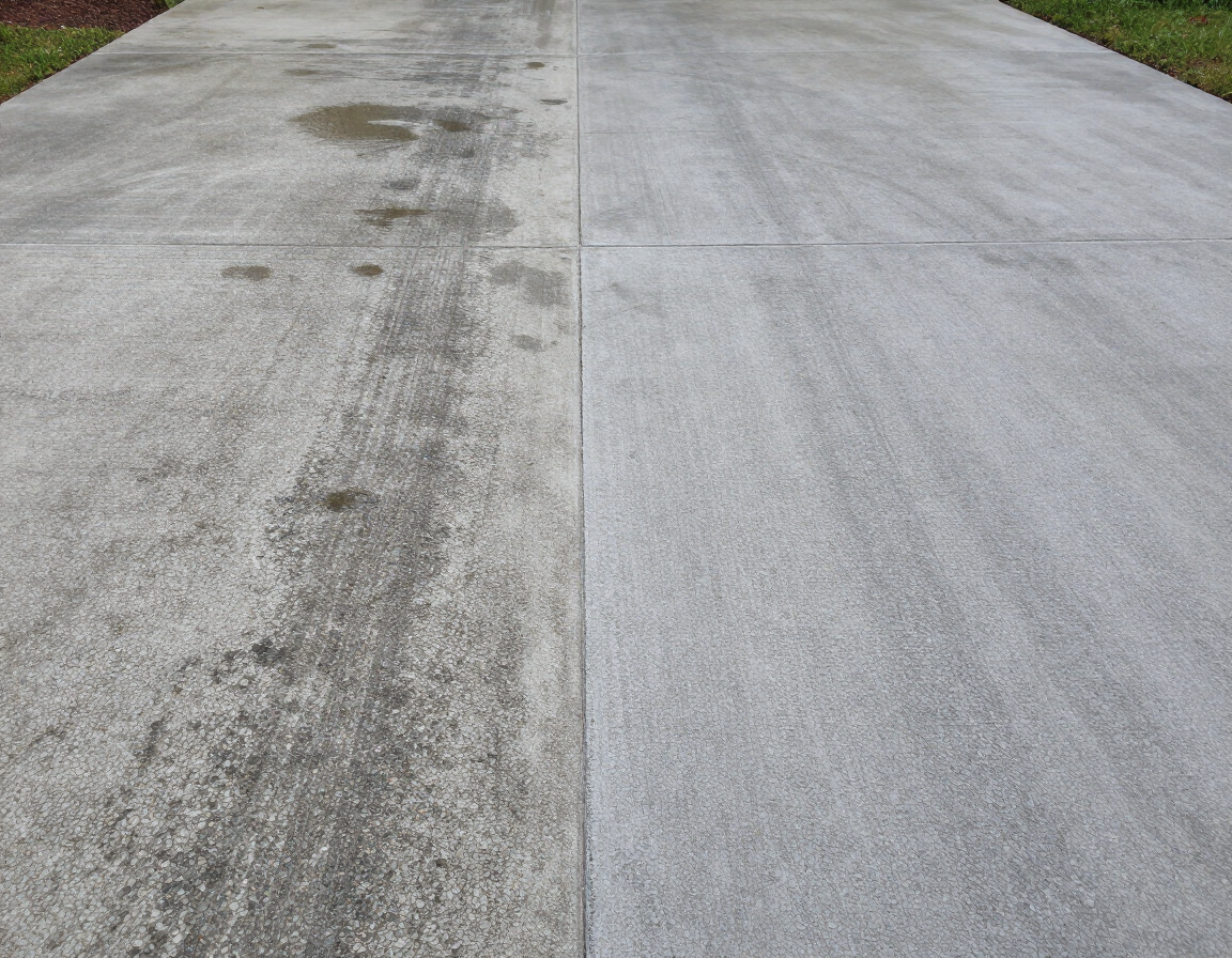 Oil-stained driveway restored in Palm Coast, FL