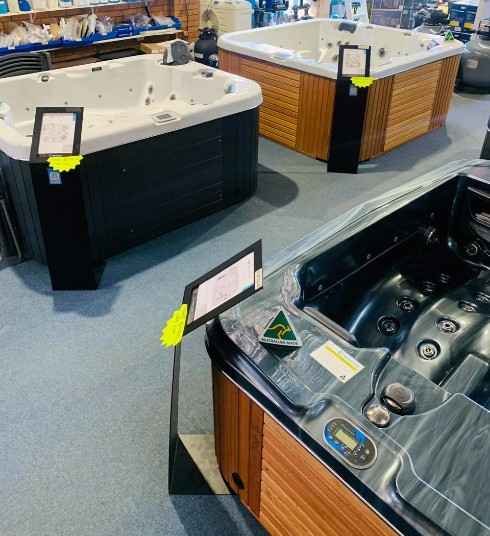 Three Pool Spa In The Store — Pool Zone in Port Macquarie, NSW 