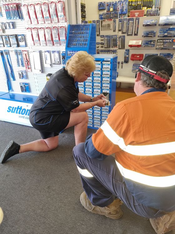 woman buying tools