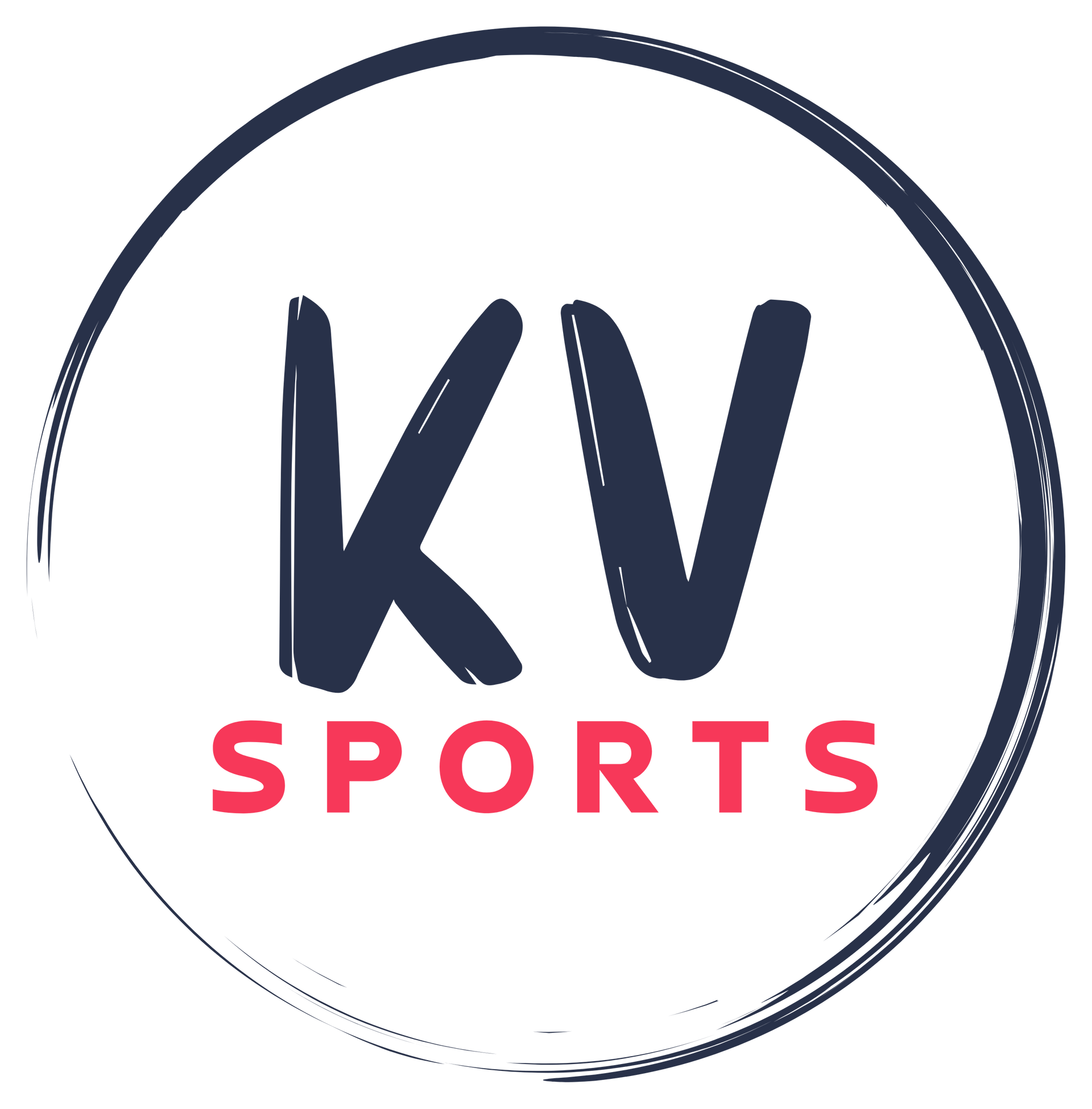Modré a červené logo pro KV Sports