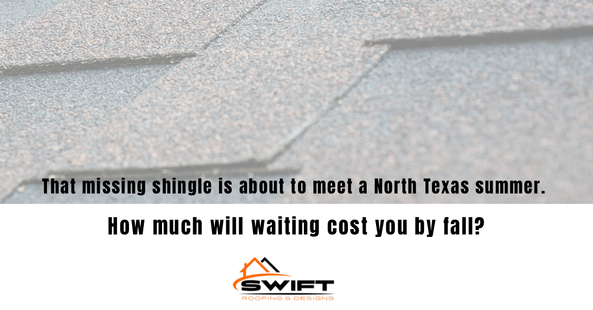 Delay roof repair North Texas Swift Roofing Rockwall Royse City cost of waiting storm damage