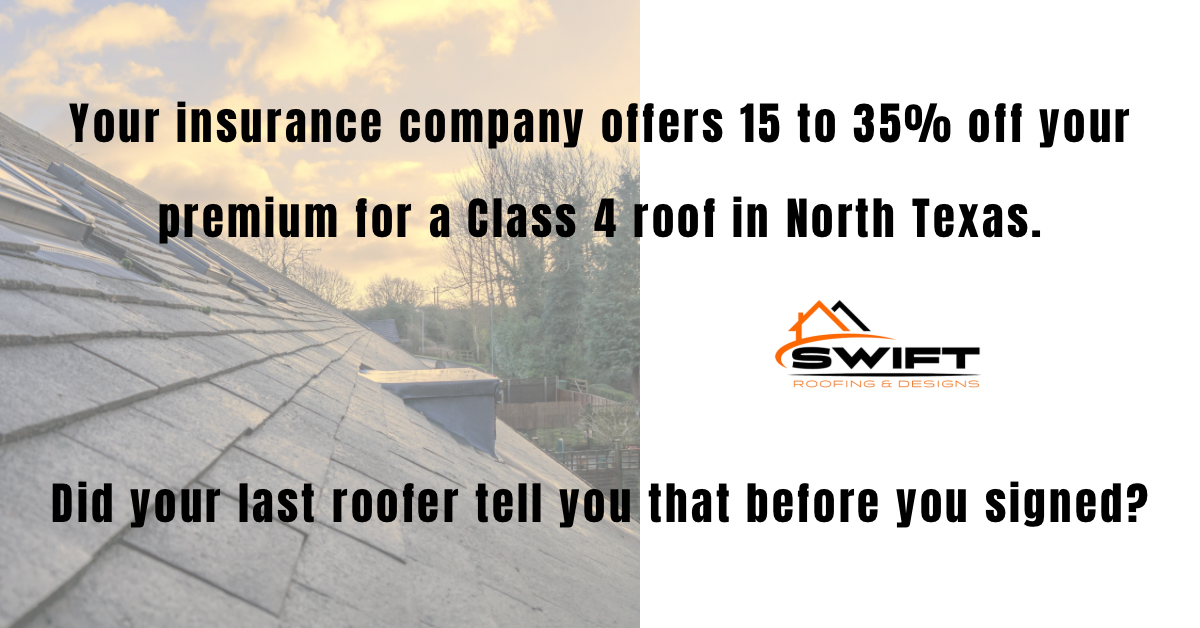 Class 4 impact resistant shingles North Texas Swift Roofing Rockwall Royse City hail resistant roof