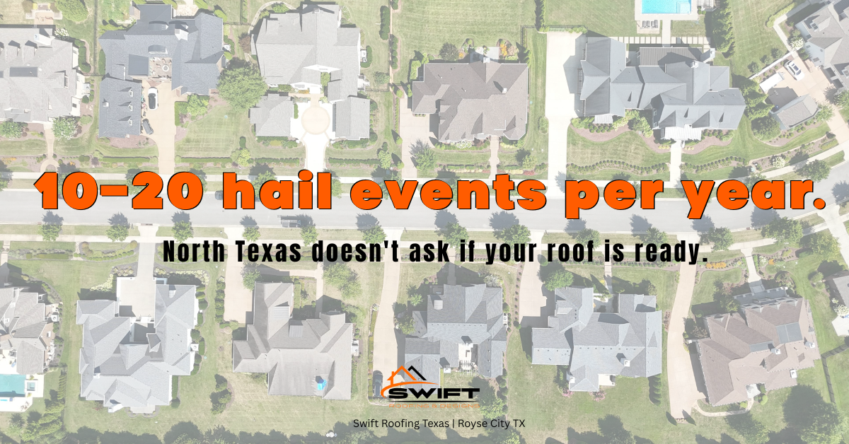 Hail damage roof inspection Rockwall TX Swift Roofing Royse City North Texas