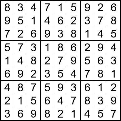 9x9 number grid puzzle with black digits in white squares and gray borders