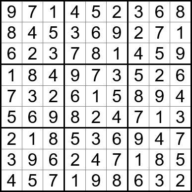 9x9 number grid puzzle with black digits in white squares and gray borders