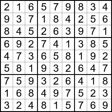 9x9 number grid puzzle with black digits in white squares and gray borders