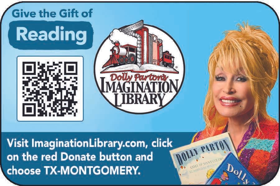 Donate to Dolly Parton’s Imagination Library with QR code, Dolly portrait, and “Give the Gift of Reading” text.