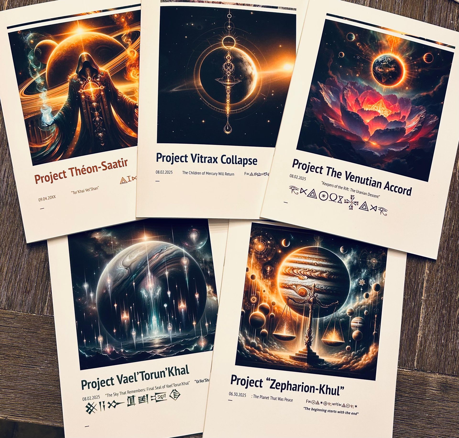 Set of 5 Workbooks (Jupiter, Saturn, Mercury, Venus, Uranus)