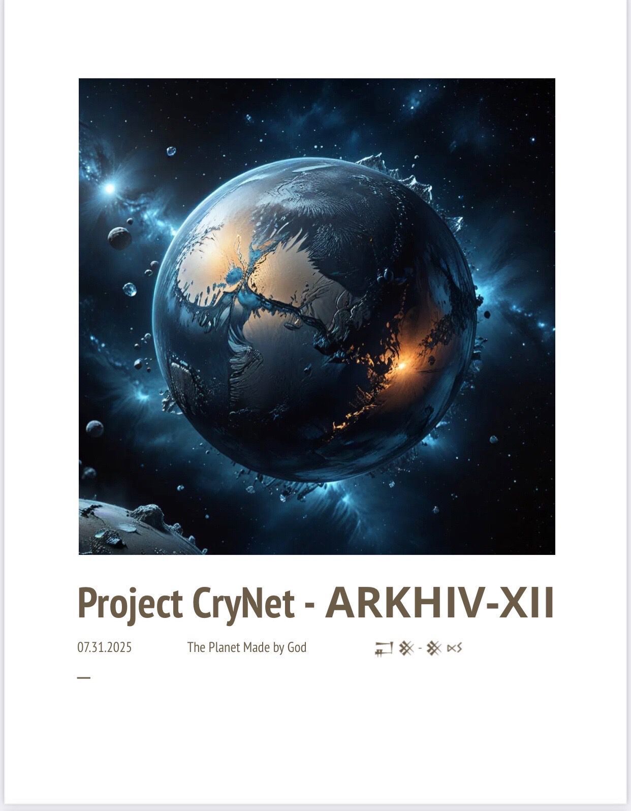 Project CryNet: ARKHIV-XII:  PLUTO - The Beacon Bastion of Sol