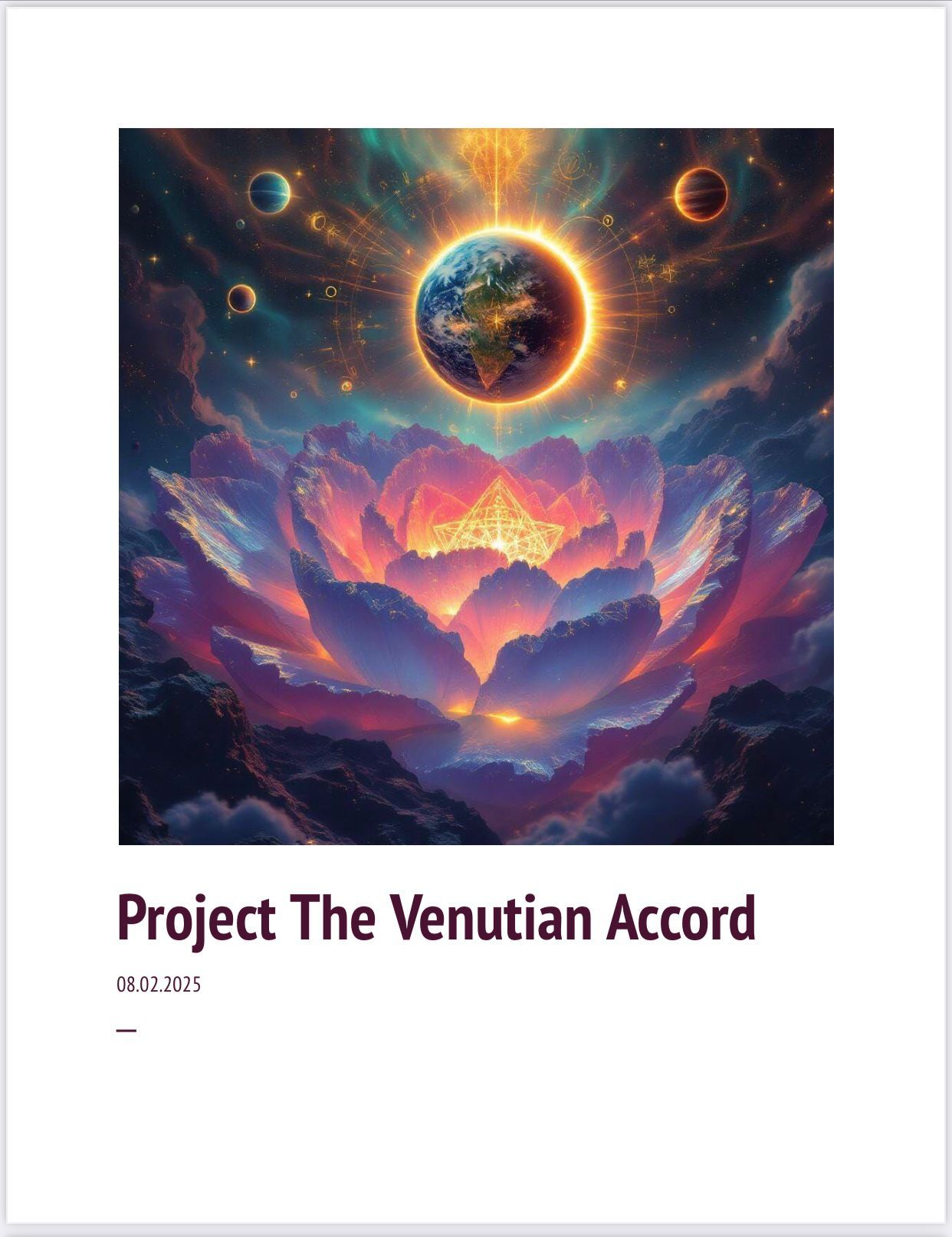 Project The Venutian Accord: Before the fall