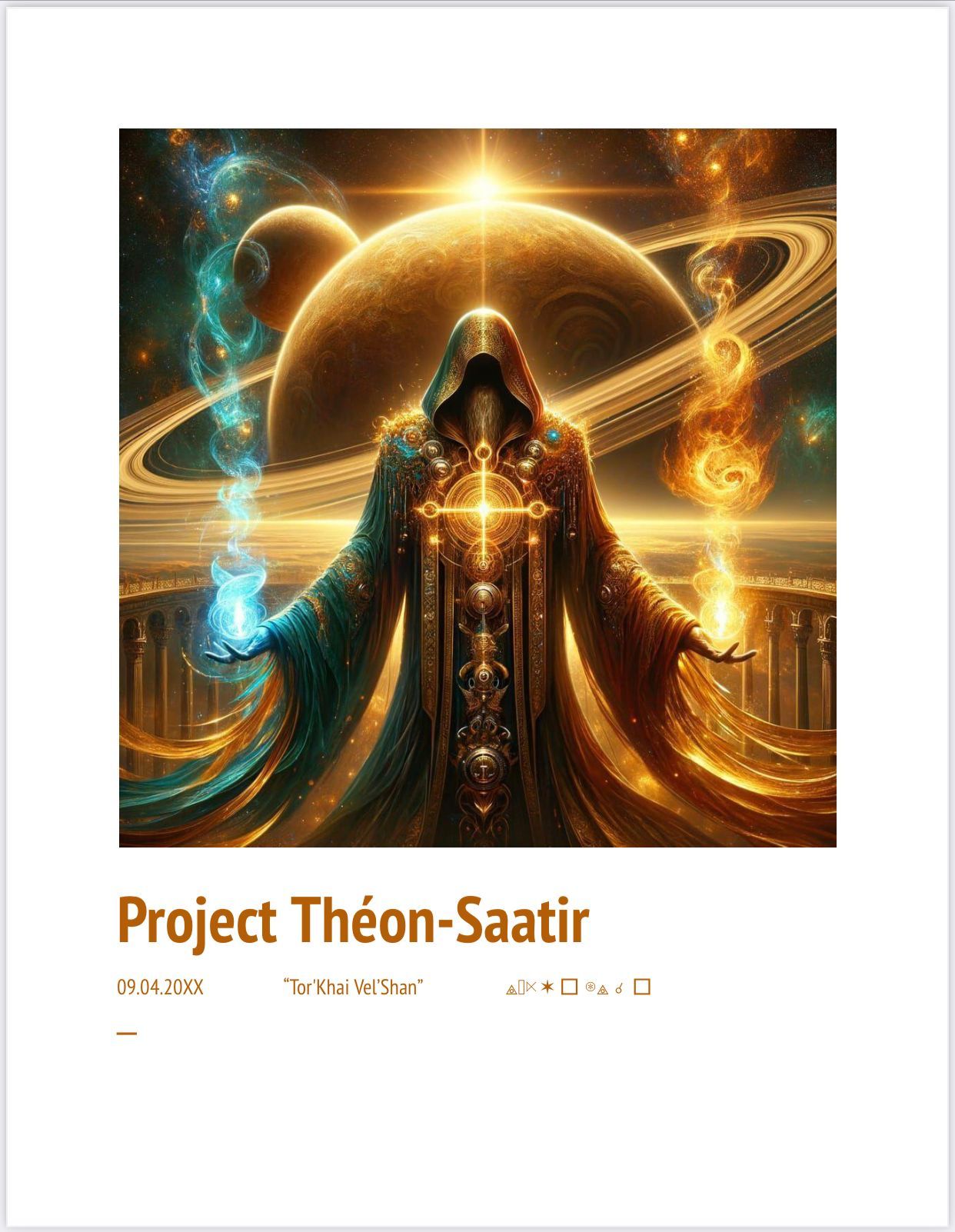 Project Théon-Saatir:  ❖ SATURN - BEFORE THE FALL