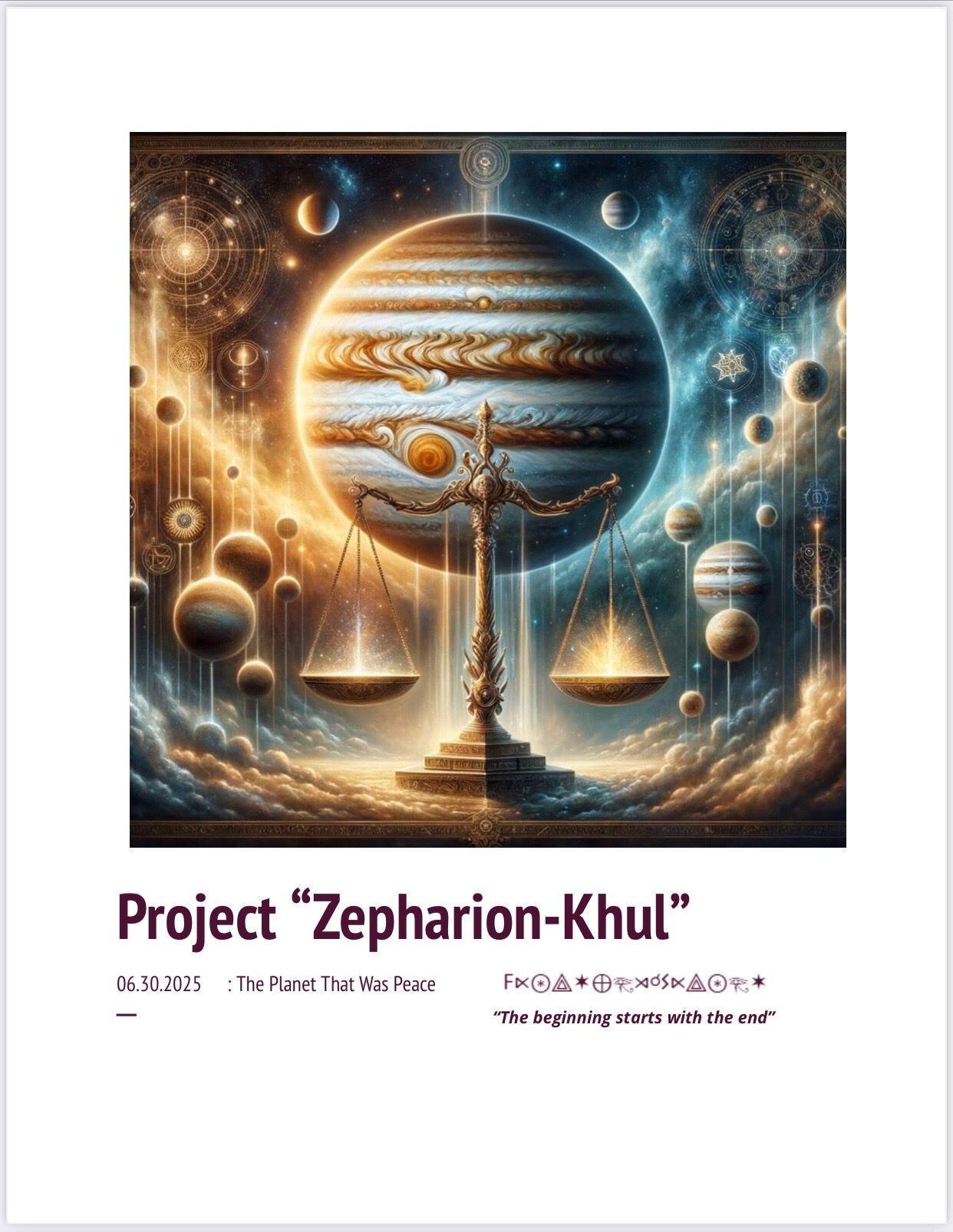 Project Zepharion-Khul:  The Planet That Was Peace - ? JUPITER: THE FALL OF THE GIANT THRONE