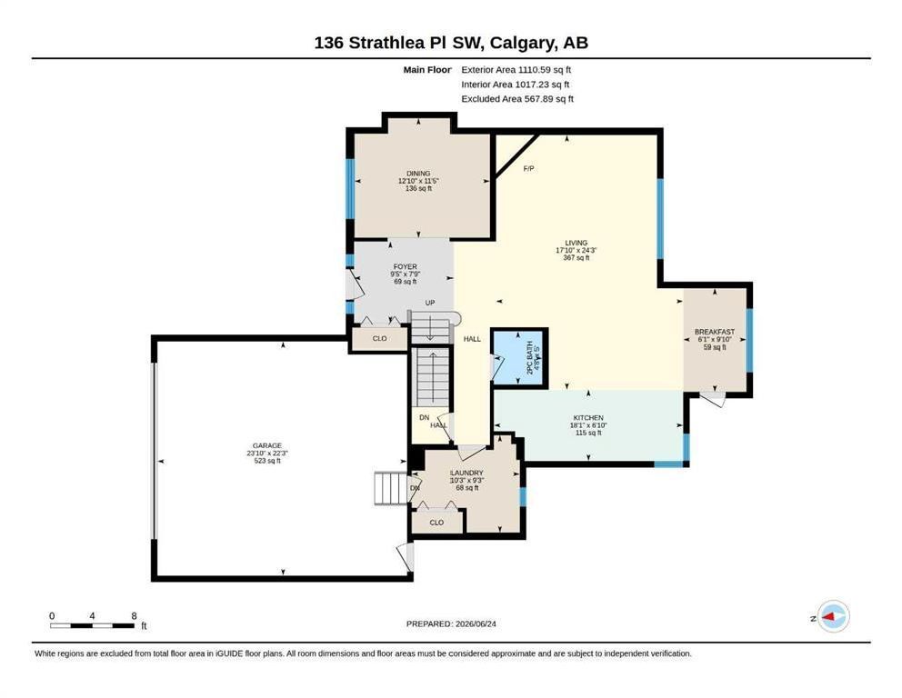 Floor plan of a house with labeled rooms and dimensions on a white background