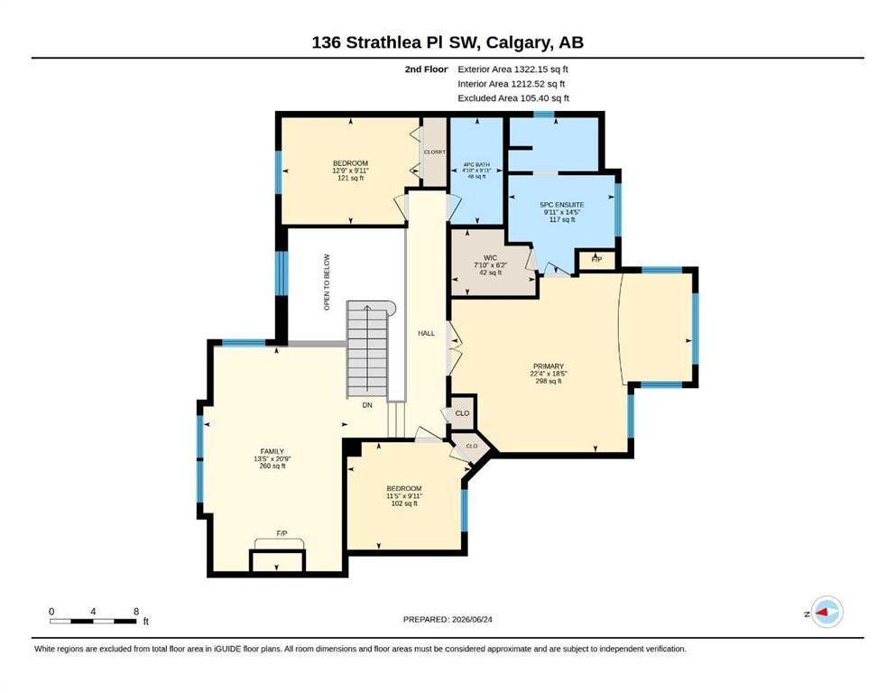 Floor plan of a Calgary house layout with labeled rooms in beige and blue.