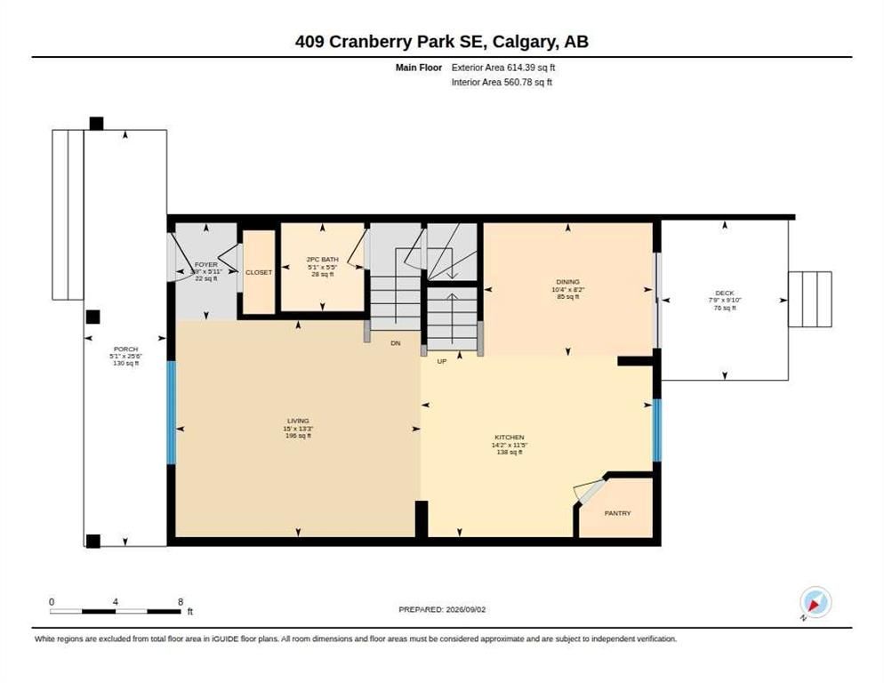 Floor plan for 409 Cranberry Park SE, Calgary, AB, showing room layout and dimensions.