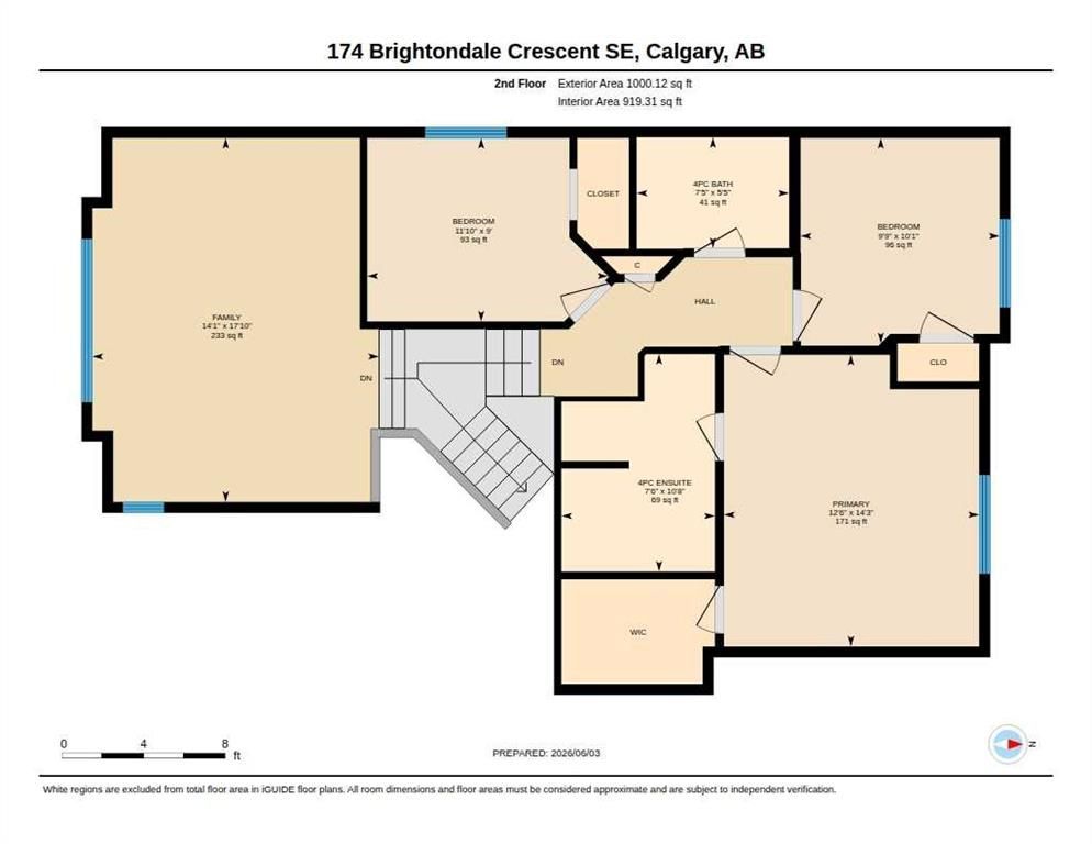 Floor plan of a house labelled with multiple rooms and a staircase.