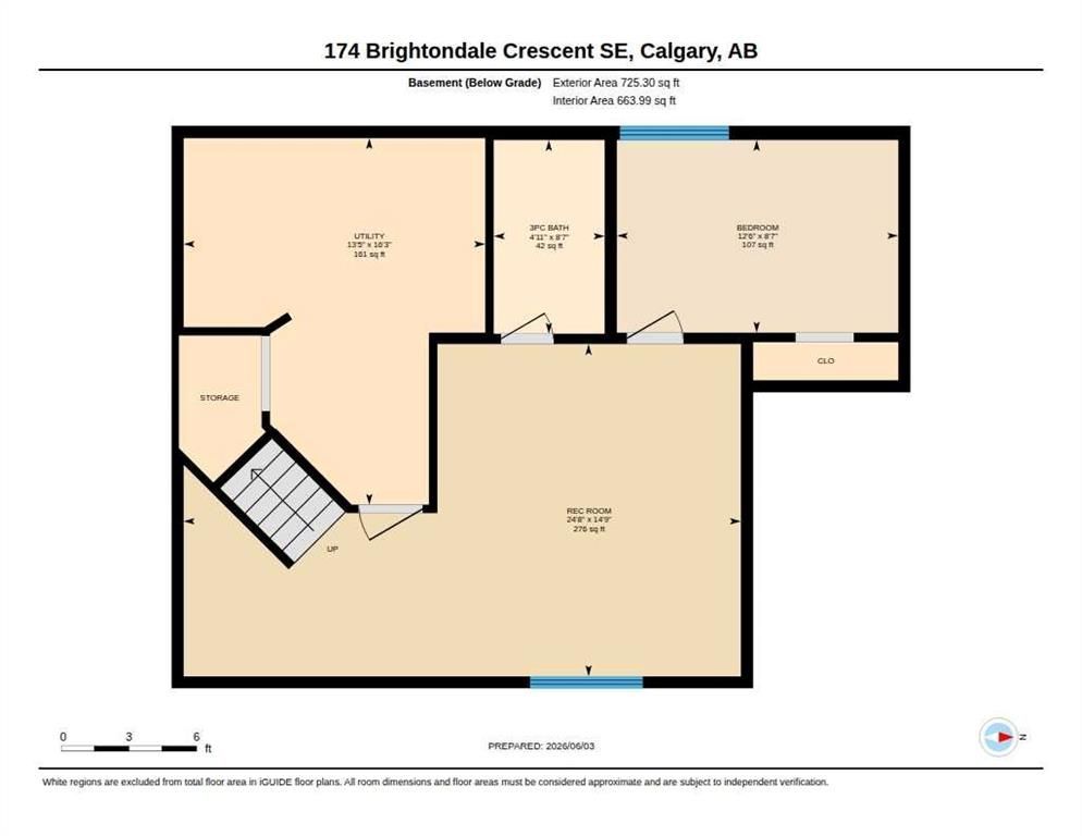 Floor plan of a Calgary home’s main level, showing room layout and staircase.