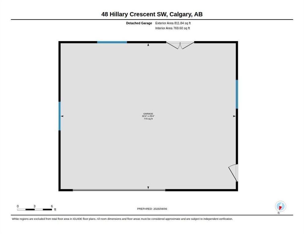 Floor plan of a single-room space labeled 48 Hillary Crescent SW, Calgary, AB.