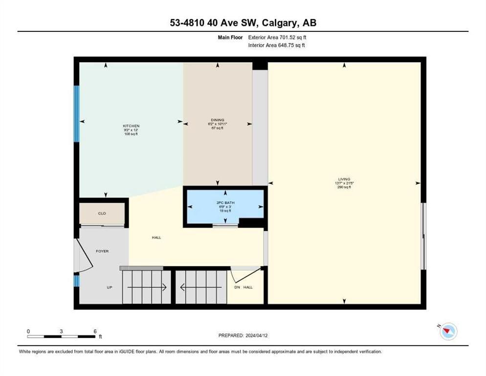 Floor plan of a home with labeled rooms and a central hallway.