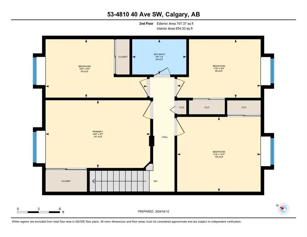 Floor plan of a Calgary home layout with multiple rooms, kitchen, and central hallway.