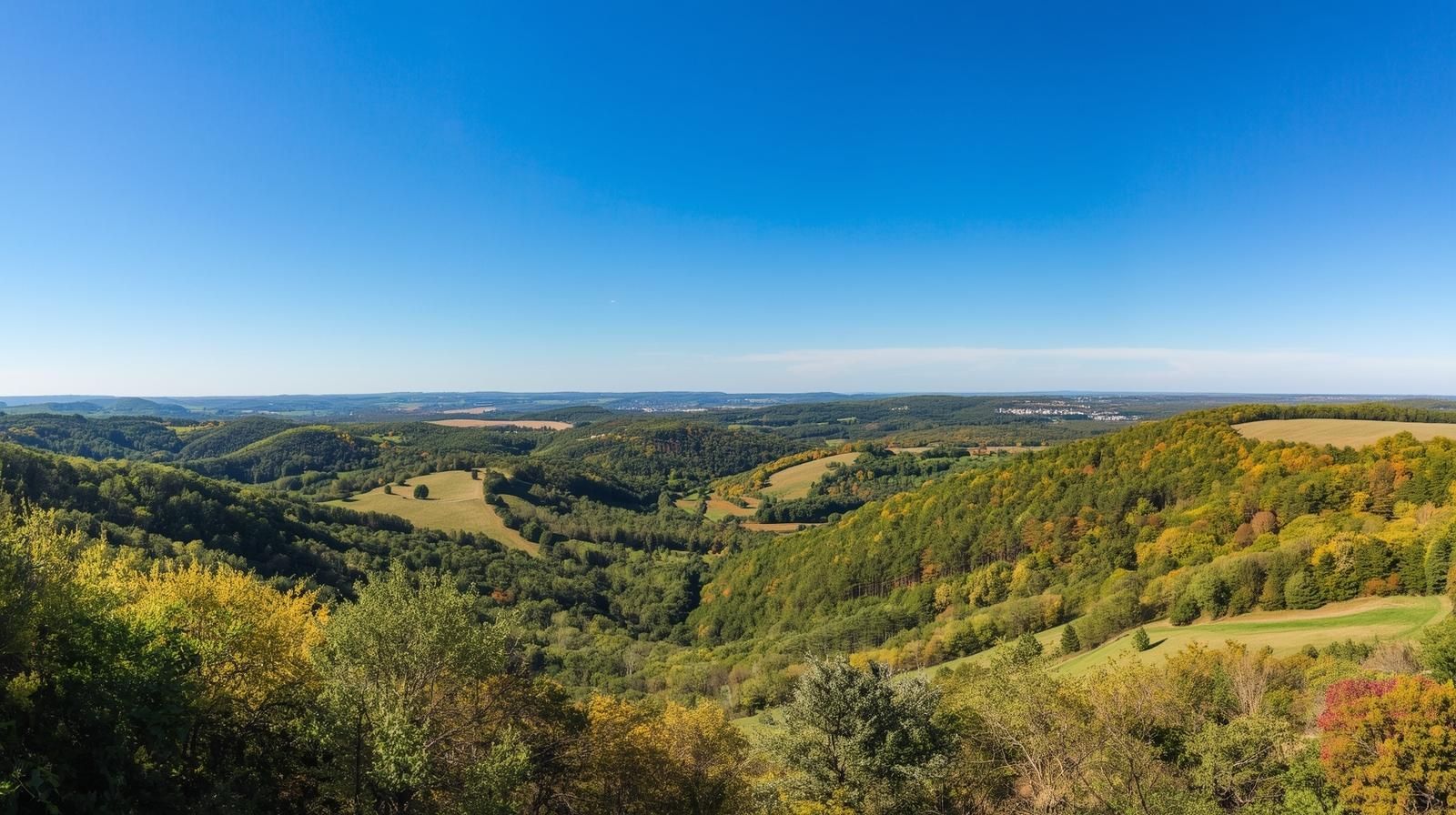 Rolling hills and countryside near Williamsburg, Michigan