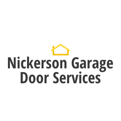 Nickerson Garage Door Services logo with yellow house icon above text.