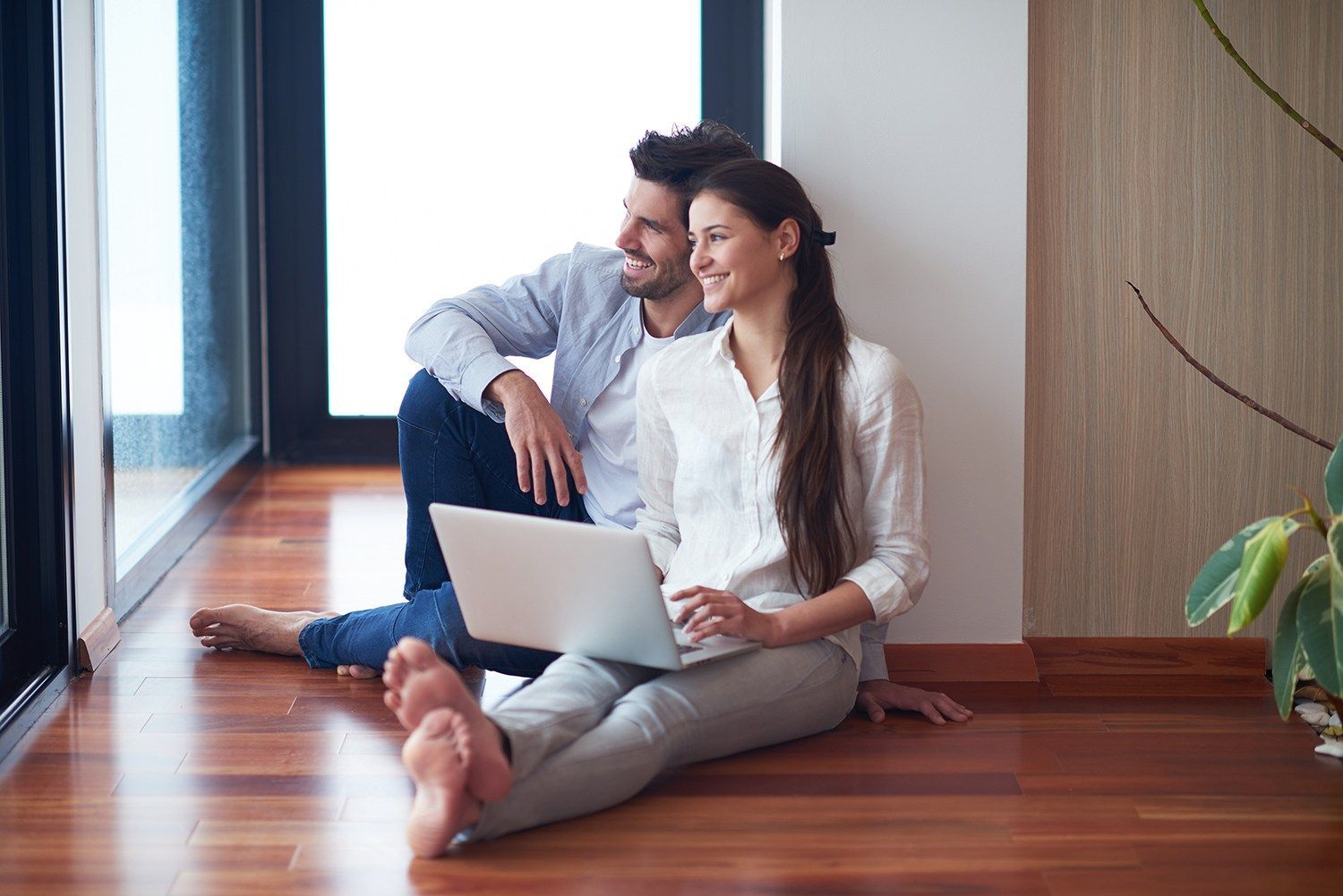 happy young relaxed couple