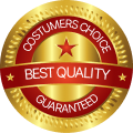 Golden seal with red accents. Reads