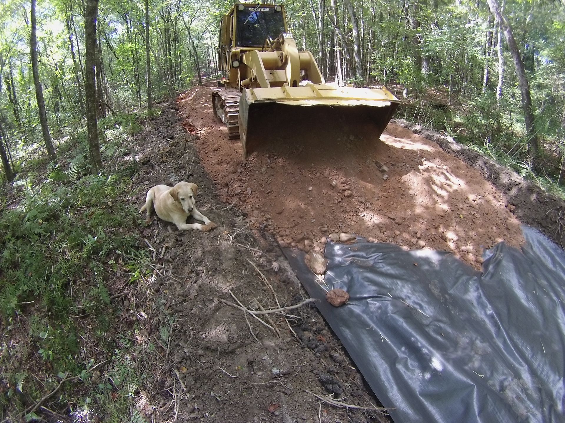 Heavy equipment grading steep mountain terrain in Union County, Georgia