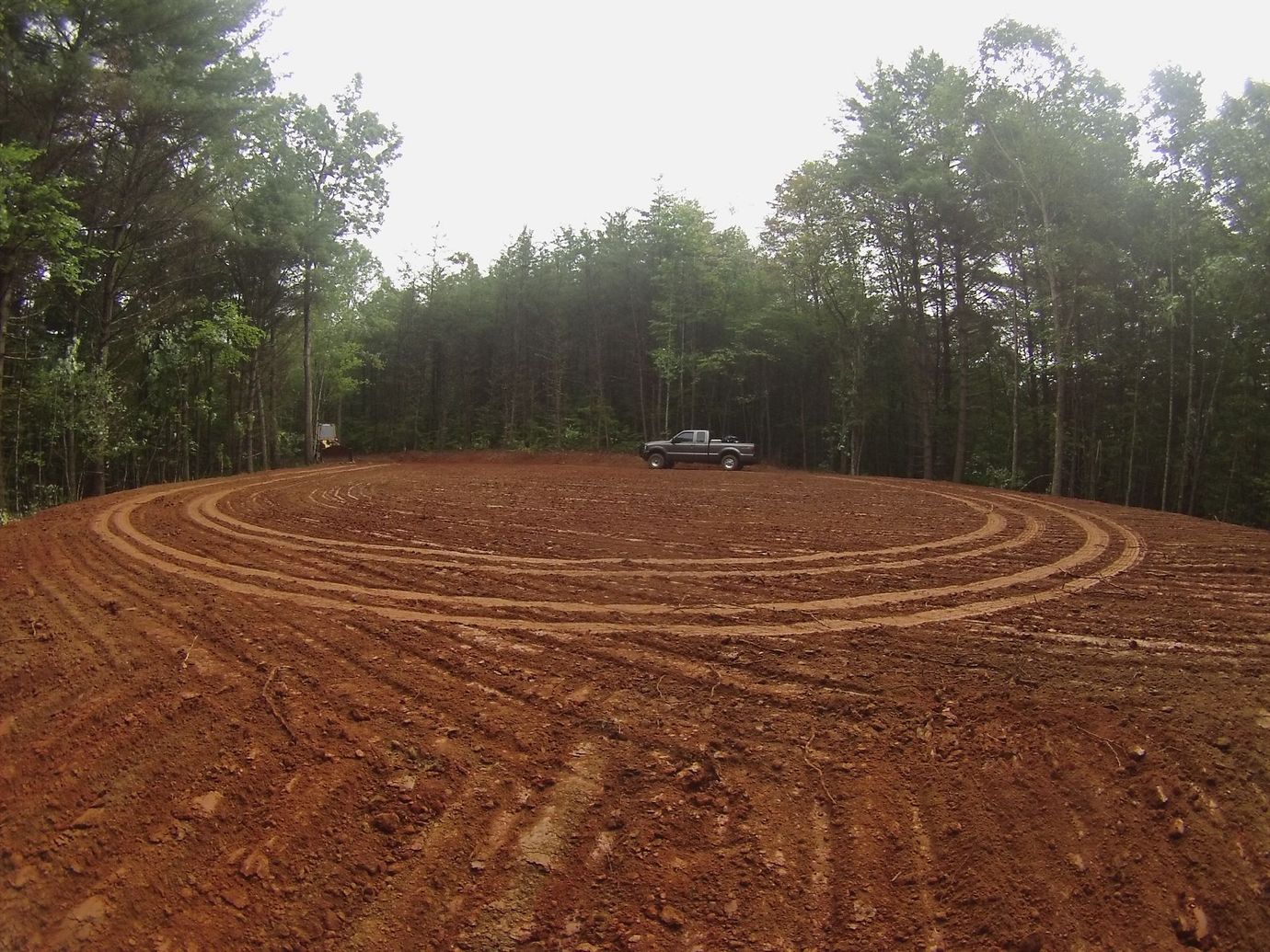 Graded building pad on a rural North Georgia mountain property
