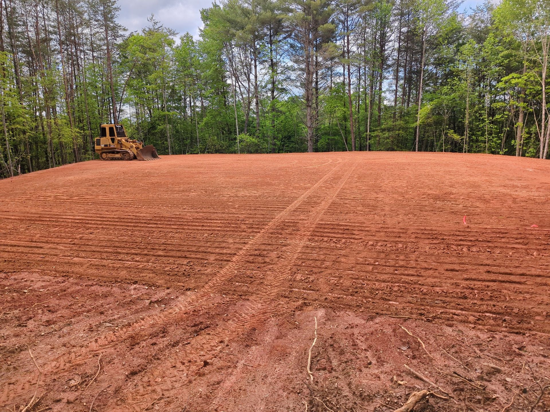 Heavy equipment grading terrain in Bartow County, Georgia