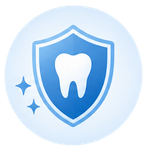 icona scudo protezione con dente