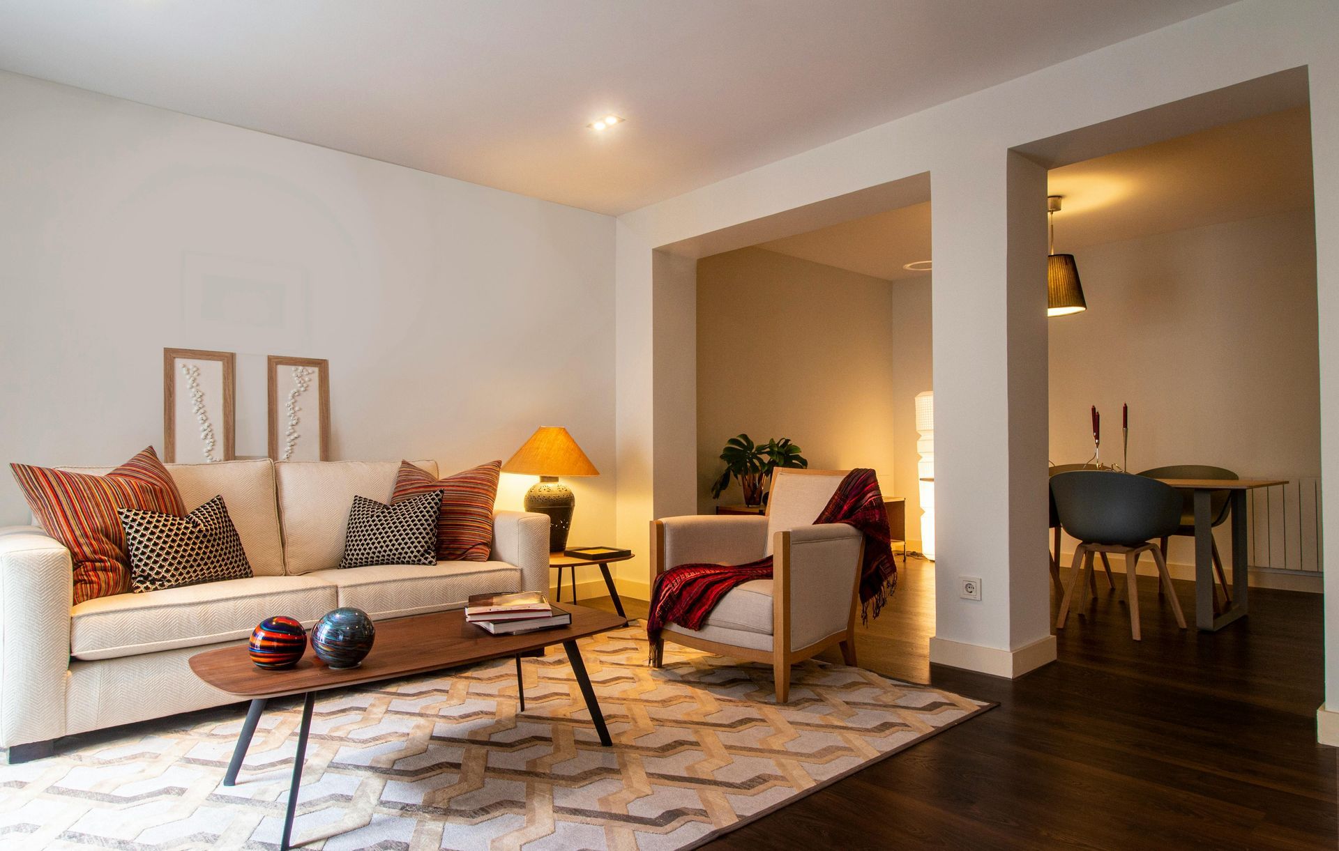 Furnished living room of a home