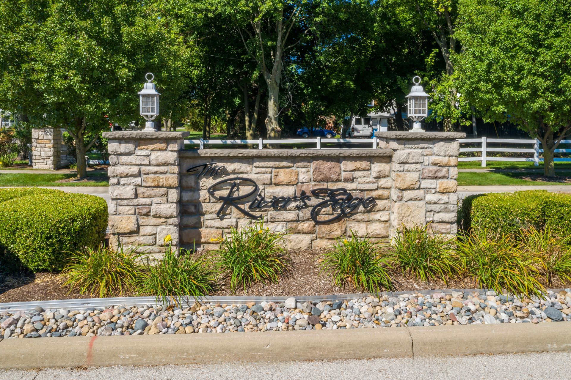 Stone entrance sign for